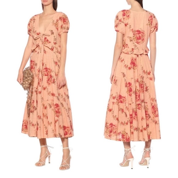 LoveShackFancy Carlton Dress Pink Lemonade Size 4 NEW NWT